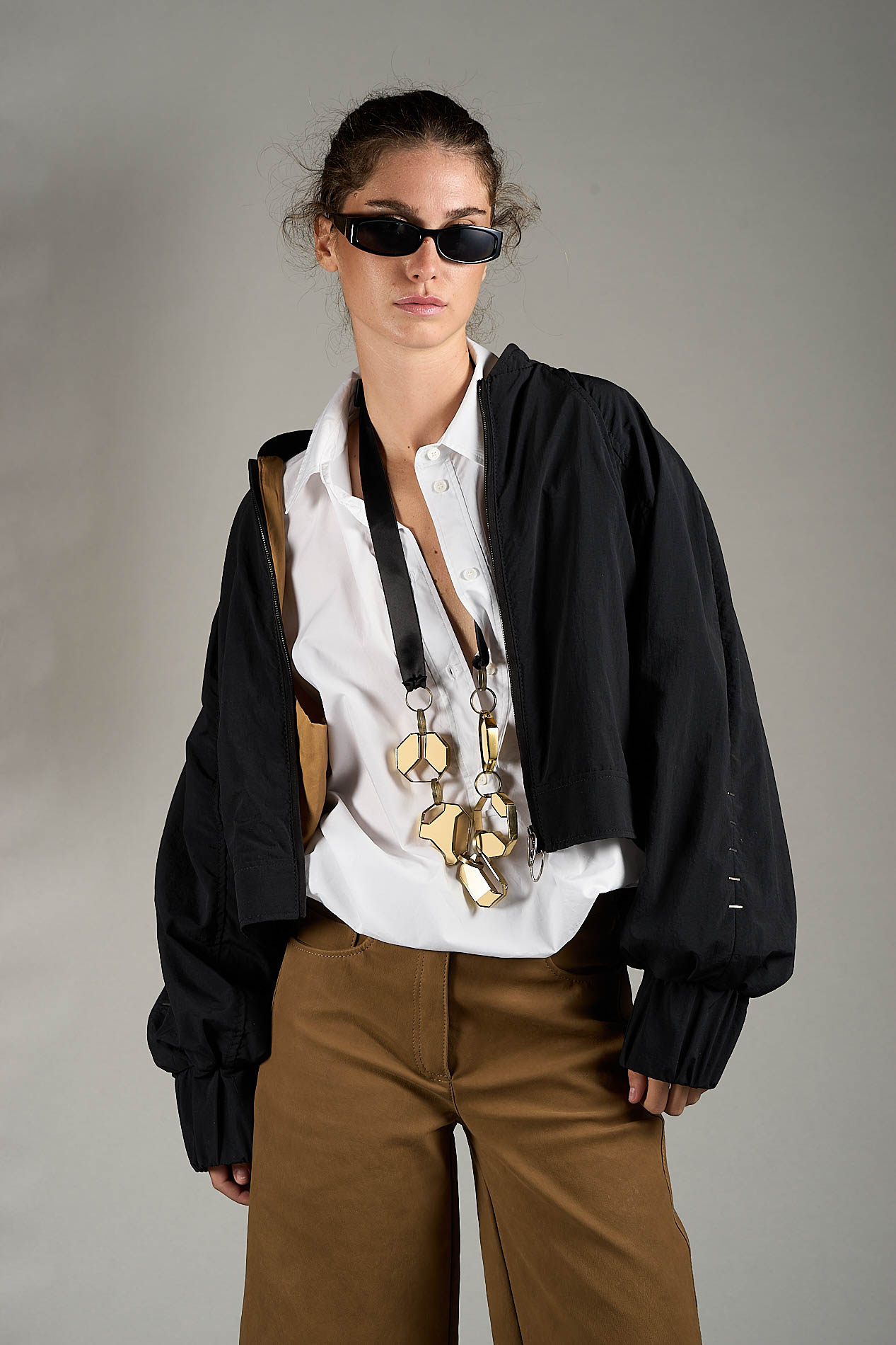 DANIELE BASTA LEATHER AND SILVER JACKET